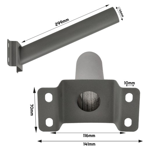 Oceľový solárny držiak pouličnej lampy 30CM