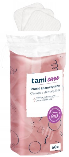 TAMI CARE KOZMETICKÉ VLOŽKY Štvorcové 60 ks