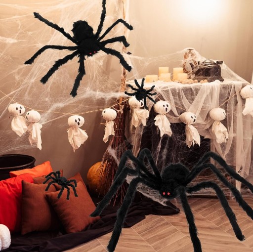 Umelá pavučina halloweenska dekorácia 20g Pavúky