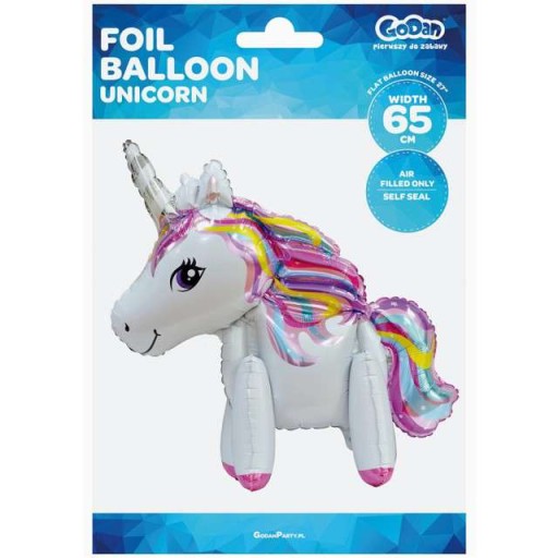 Fólia BALÓNOVÝ JEDNOROŽEC dúhový PONY biely