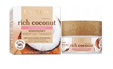 Krém na tvár Eveline Cosmetics Rich Coconut