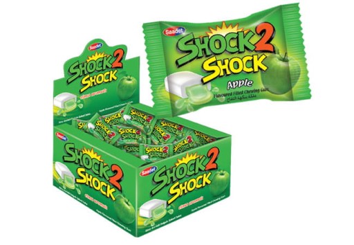 SHOCK2SHOCK ŽUVAČKY KYSLENÉ JABLKO 100KS SHOCK 2