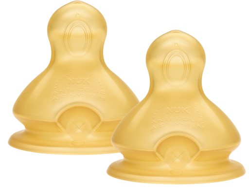 NUK Cumlík na fľašu latex 6m+ L First Choice+ 2 ks