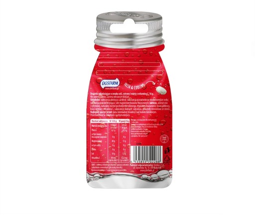 Dražé cukríky BEZ CUKRU, šumivá cola a mäta s vitamínom C DOSFARM