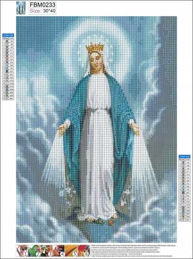 MÁRIA MATKA BOHA Diamantová vyšívacia súprava Diamantová maľba 5D mozaika