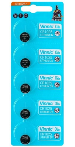 VINNIC lítiová batéria 3V CR1025 blister 5 ks.
