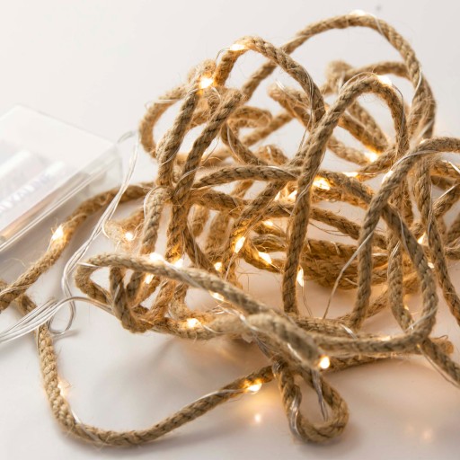 LED PLÁNO JUTOVÉ PLÁNO LIGHT GARLAND 5M BATÉRIE