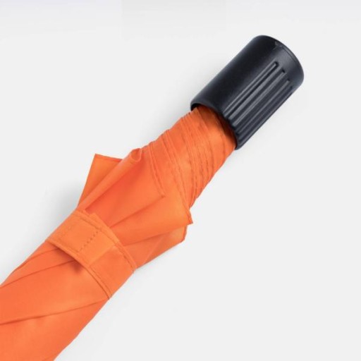 Unisex skladací dáždnik, oranžový, manuálny, vetruodolný poťah