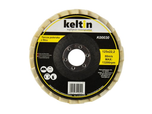 125mm leštiaci plstený kotúč, oceľ, vyrobený z plsti KELTIN