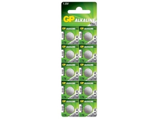 Alkalická batéria GP LR44 A76 tlačidlo 10 ks.