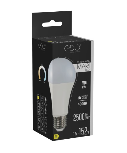 E27 A65 LED žiarovka 17W 4000K neutrál 2500lm EDO