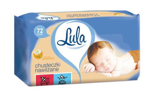 LULA Vlhčené obrúsky s harmančekom 72 kusov