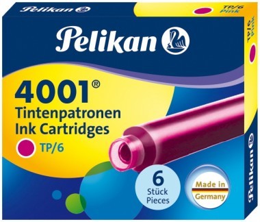 Pelikan NÁPLŇKY PERÁ KRÁTKE RUŽOVÉ