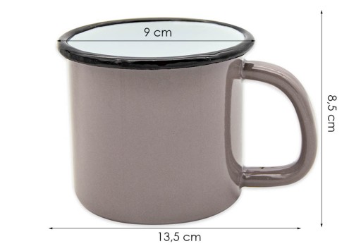 Klasický hrnček zo smaltovanej ocele, 9 cm