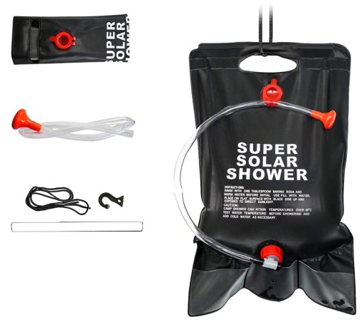 SOLÁRNA TURISTICKÁ SPRCHA PRE KEMPING PRENOSNÝ CAMPING SURVIVAL 20L AG242