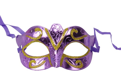 Benátska maska zdobená farebnými trblietkami na karneval