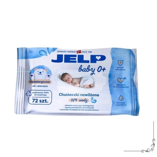 Detské vlhčené obrúsky 0+ 72ks 98% JELP voda