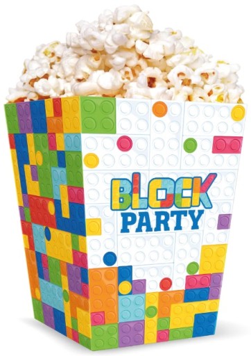 POPCORNOVÉ KRABIČKY, LEGO BLOKY NA NARODENINY, 6 KS