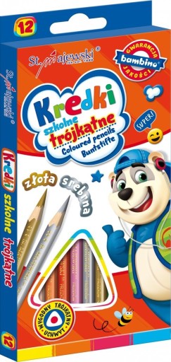 Trojuholníkové ceruzky BAMBINO, 12 farieb