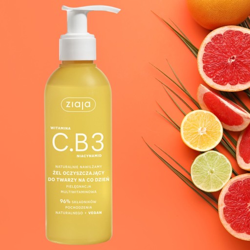 Ziaja Vitamín C.B3 Niacinamid Čistiaci gél na tvár 190 ml