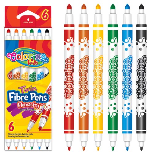 Colorino fixy, obojstranné popisovače, dve hrúbky, 6 kusov 13437PTR