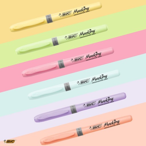 BIC GRIP zvýrazňovač SET PASTEL COLORS 6KS