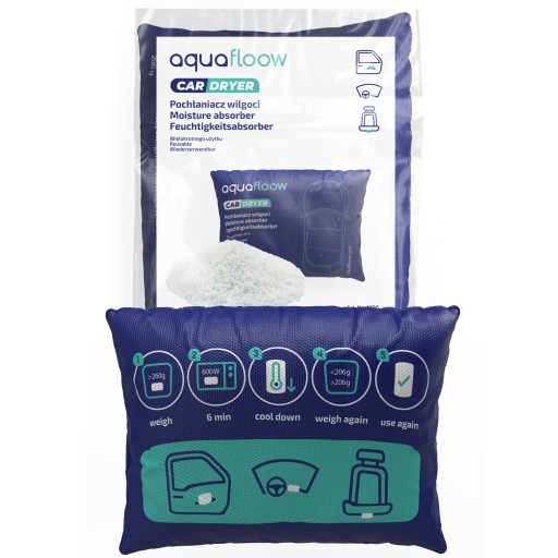AquaFloow opakovane použiteľný absorbér vlhkosti do auta 200g