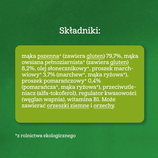 GERBER BIO Pšeničné a ovsené chrumky Mrkva pomaranč 35g