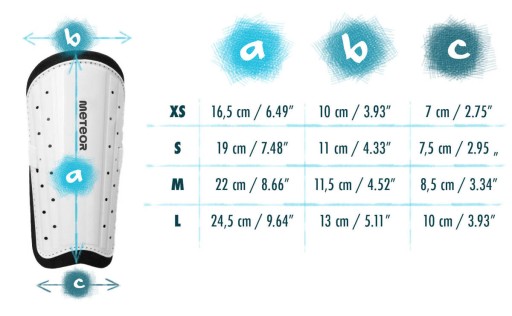 Futbalové chrániče holení, chrániče dosky, chrániče holení, suchý zips, Meteor XS