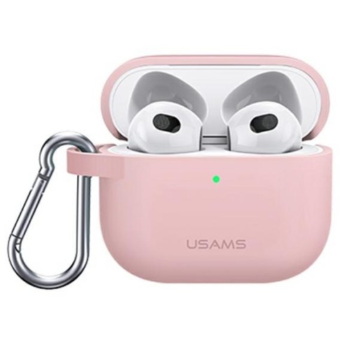 SILIKÓNOVÉ POUZDRO USAMS + KARABÍNA PRE AIRPOZY APPLE 3