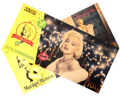 MARYLIN MONROE Pozlátená zberateľská bankovka
