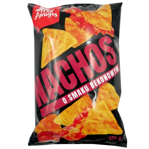 KUKURICA NACHOS S príchuťou slaniny Tres Amigos 500g