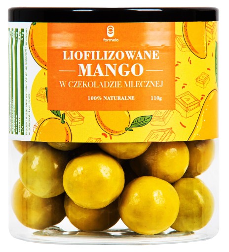 FORMELO MRAZOM SUŠENÉ MANGO V MLIEČNEJ ČOKOLÁDE 110G NÁDOBA