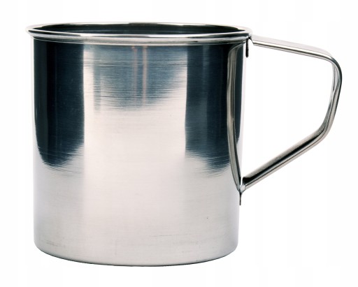 Kempingový hrnček z ocele, kovu, 0,5L