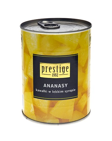 PRESTIGE Kúsky ananásu v sirupe, plechovka 565g