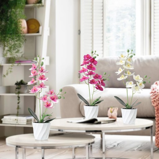 UMELÁ ORCHIDEA V ČRENÁRE KVET ORCHIDEÍ UMELÝ KVET AKO ŽIVÝ VEĽKÝ