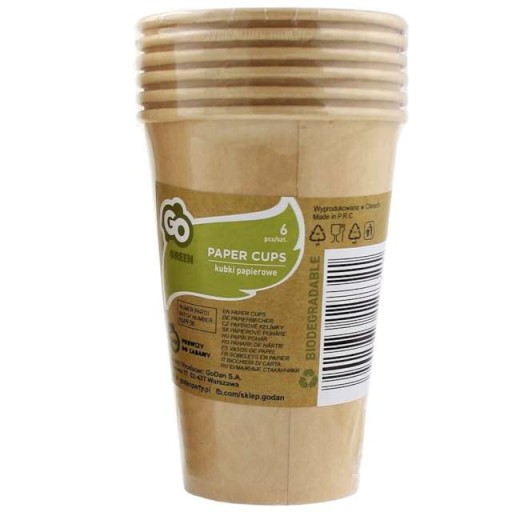 VEĽKÉ EKOLOGICKÉ papierové poháre eko 375 ml 6 ks