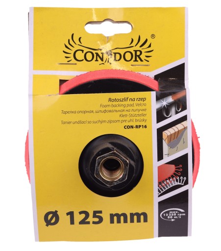 UHLOVÁ BRÚSKA BRÚSKA SO ŠPONGOU NA VELCRO 125 mm EURODISK MÄKKÉ ROTOSANDING