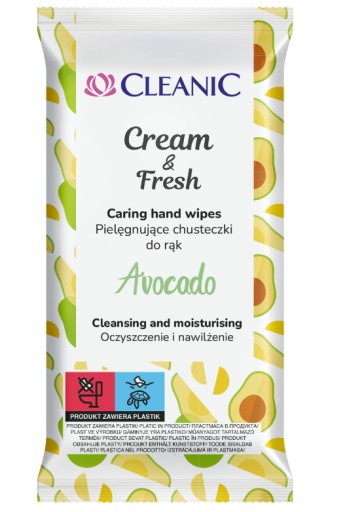 CLEANIC Cream&Fresh utierky na ruky 15 ks