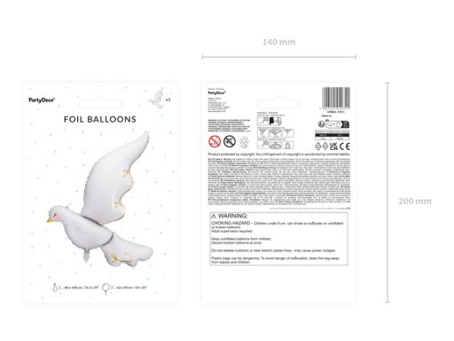 Fóliový balón Dove Communion Krst 100 cm