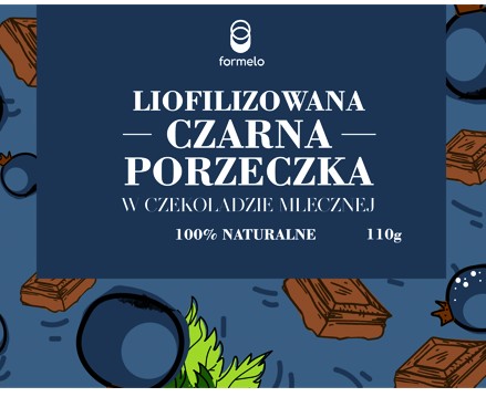 FORMELO MRAZOM SUŠENÉ ČIERNE RÍBEZLE V NÁDOBE NA MLIEČNU ČOKOLÁDU 110G