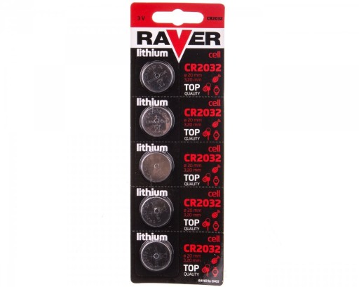 RAVER CR2032 lítiová batéria /blister 5 kusov/ B7332