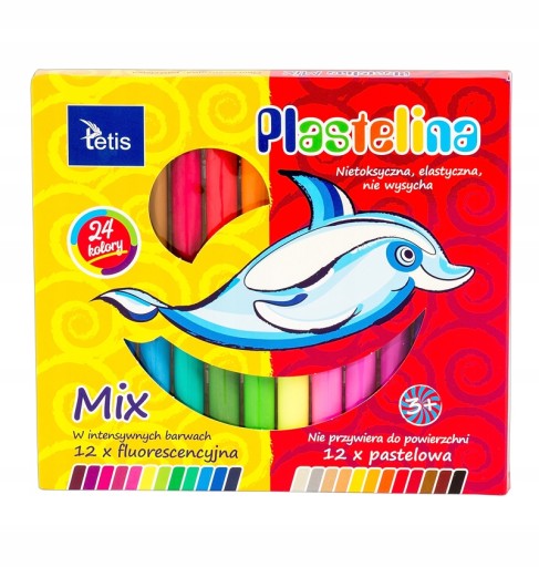 Školská plastelína pre deti 24 farieb TETIS