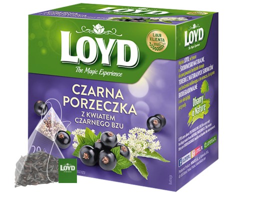Ovocný čaj Čierna ríbezľa Baza Sladké drievko Kvet ibišteka 20 T. LOYD