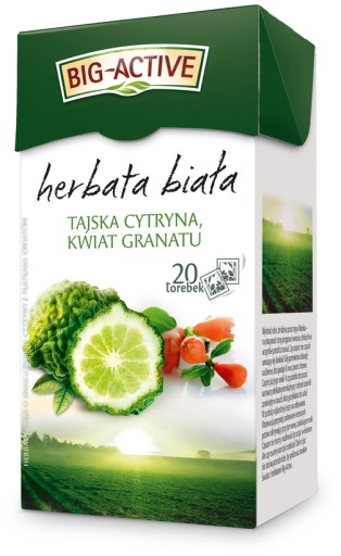 BIG-ACTIVE Thajský biely čaj Citrón Granátové jablko kvet 20 tb 5900956700465