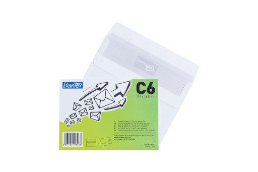 Samolepiace listové obálky C6 25 ks. Bantex