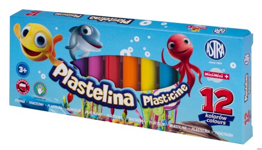 Astra plastelína s trblietkami, 12 farieb, 303107001