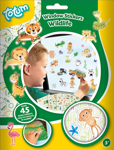 Totum opakovane použiteľné nálepky na okná na autosklá Wildlife