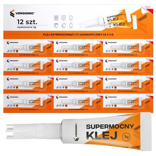 Univerzálne rýchloschnúce lepidlo, super rýchle, 12x3g, silné montážne lepidlo