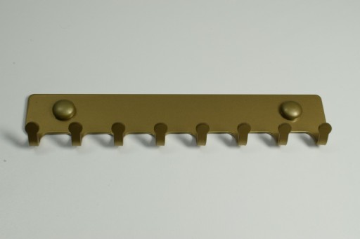 Vešiak na kľúče, zlatý kov, malý, 20 cm, 8 háčikov